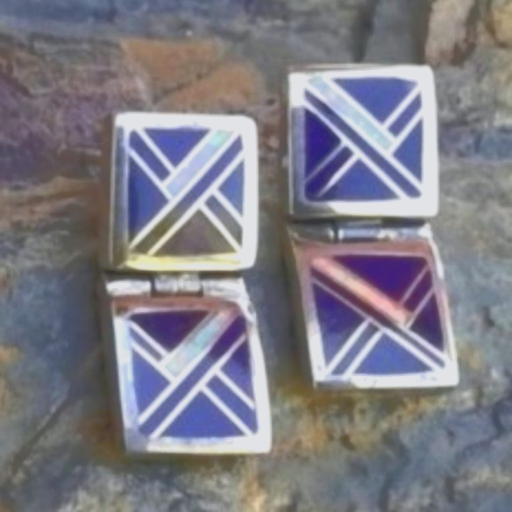Sterling Silver Inlaid Earrings